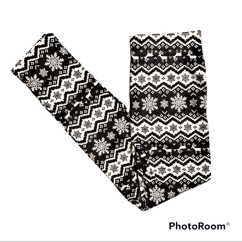 West Loop Holiday Print Fleece Lined Leggings, S